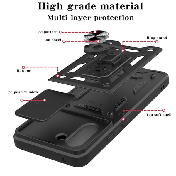 Mobilskal till OnePlus Nord CE5 Slide Camera Kickstand Röd