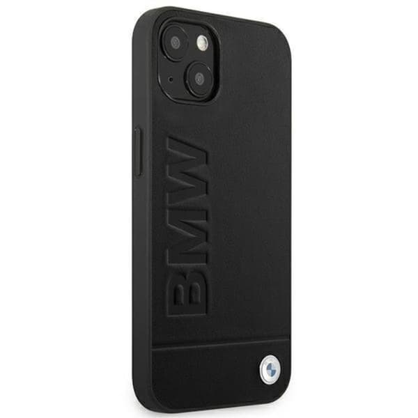 BMW iPhone 14 Plus Skal Læder Stamp - Sort Black