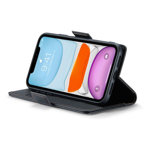 CASEME iPhone 11 Plånboksfodral Konstläder RFID-Skydd Svart