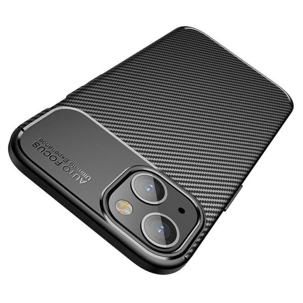 Carbon Fiber mobilcover til Apple iPhone 13 Mini - Sort Black
