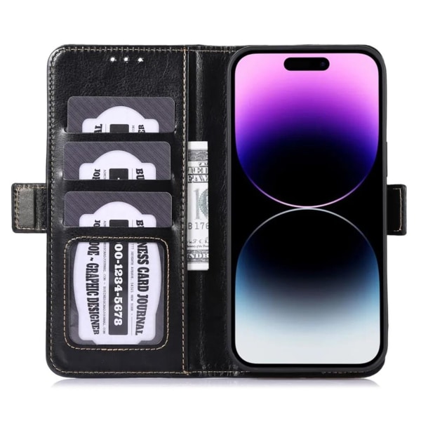 ABEEL iPhone 15 Plus -lompakkokotelo - musta