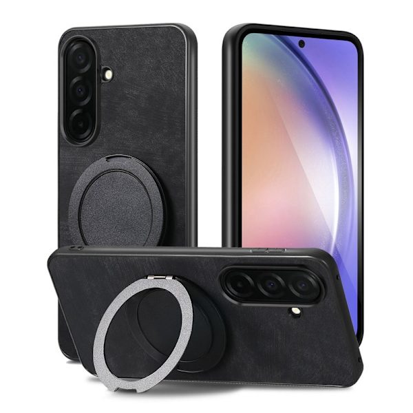 Mobilskal för Samsung Galaxy S26 Plus Konstläder Kickstand - Svart