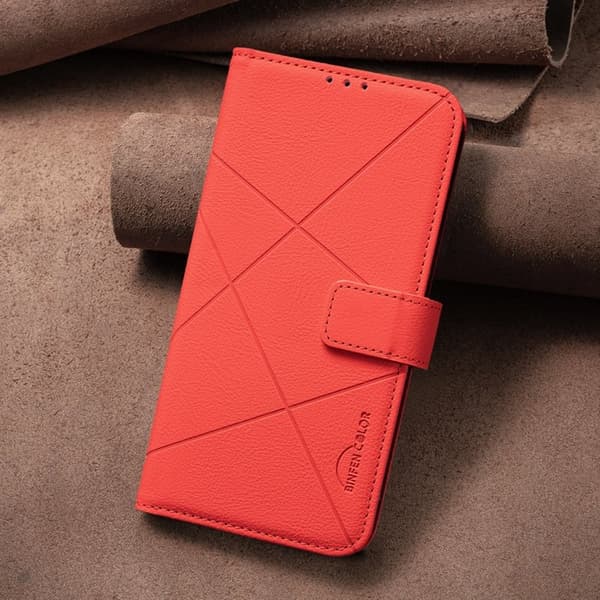 BINFEN Samsung Galaxy S26+ Plånboksfodral Konstläder RFID - Röd