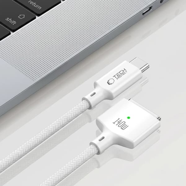 Tech-Protect Macbook-Kabel USB-C Till Magsafe 3 140w 2m Ultraboost - Vit Vit
