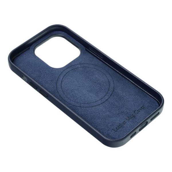 iPhone 13 Magsafe Skal Läder - Indigo Blå