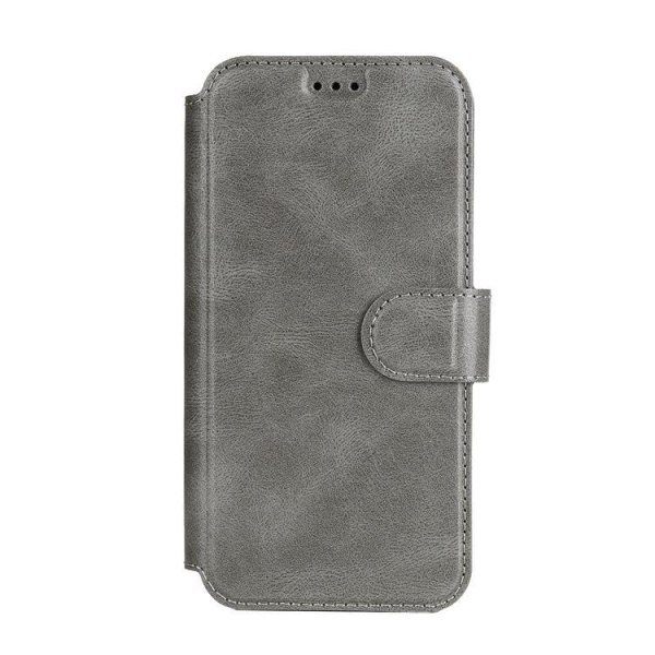 BOOM iPhone 14 Pro Plånboksfodral Calfskin - Grå