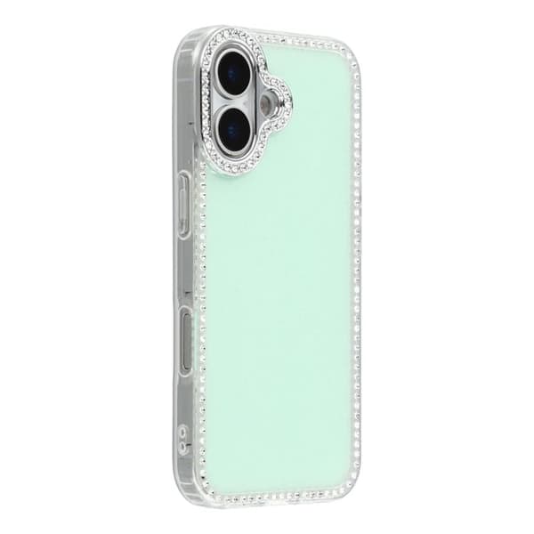 Mobilskal till iPhone 17 Rhinestone Edge - Glitter Ljusgrön Grön