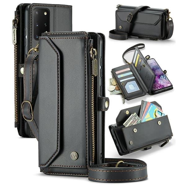 CASEME Plånboksfodral Konstläder för Samsung Galaxy S20 Plus - Svart