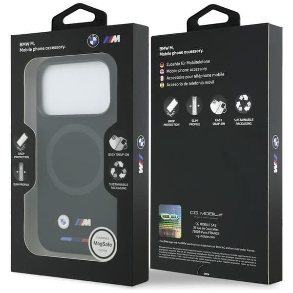 BMW Telefontaske til iPhone 17 Pro MagSafe M Silikone Logo - Sort Svart