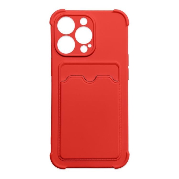 Panserkortholder cover iPhone 12 Pro Max - Rød