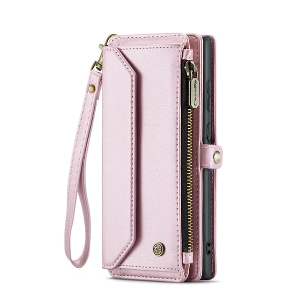 CASEME Plånboksfodral Konstläder för Samsung Galaxy S25 Ultra - Rosa
