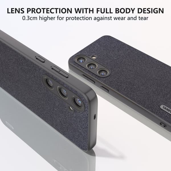ABEEL Mobilskal till Samsung Galaxy S24+ PU Läder Glitter Yta - Svart