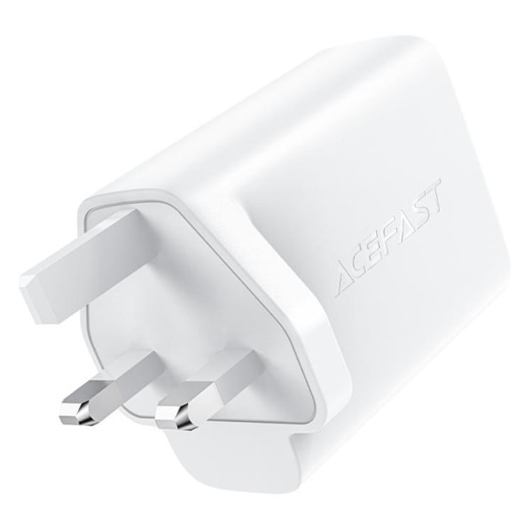 Acefast UK seinälaturi 2x USB Type-C 50W - valkoinen