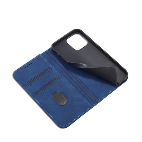 iPhone 12 Pro Pung Etui Magnet Fancy - Blå