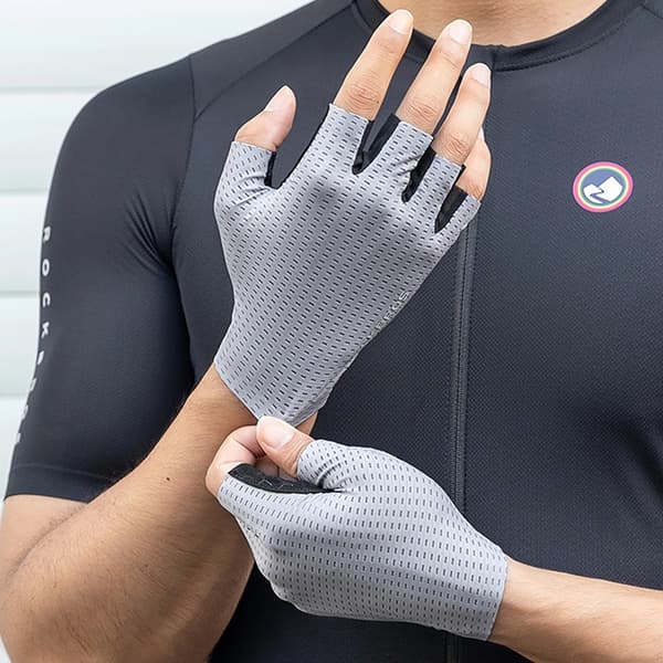 Rockbros Andas Short Finger Cykelhandskar Storlek: M - Grå