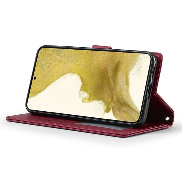 LC.IMEEKE L2 Series Samsung Galaxy S25/S24 Plånboksfodral Konstläder - Röd