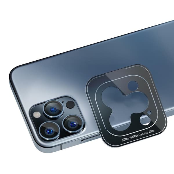 3MK iPhone 15 Pro härdat glas Kameraskydd - Blå