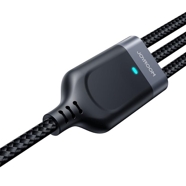 Joyroom 3in1 USB-A till USB-C, Lightning, microUSB kabel 1.2m Svart