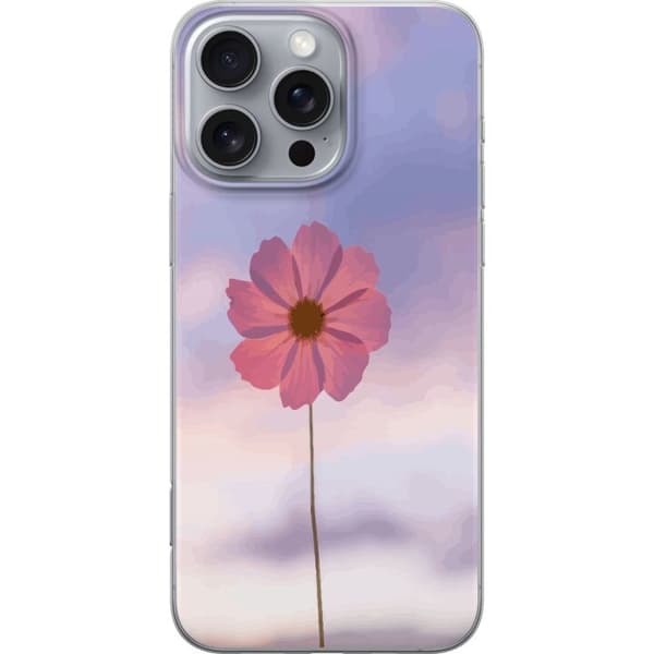 Telefontaske til Apple iPhone 16 Pro Max med lyserød blomst