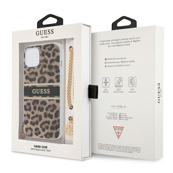 Guess Gold Chain Skal iPhone 13 Mini - Leopard