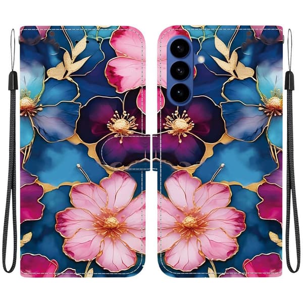 Plånboksfodral för Samsung Galaxy S26 Plus Mönstertryck Konstläder - Blomma