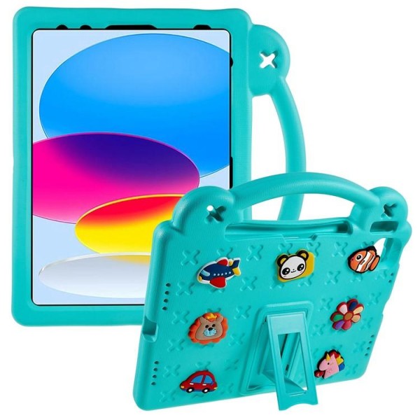 iPad 10.9 (2022) Shell EVA Kickstand iskunkestävä - vihreä