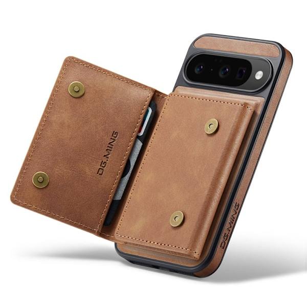 DG.MING Konstläder Plånboksfodral för Google Pixel 10 Pro - Brun