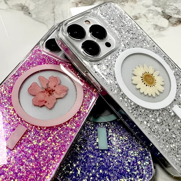 BOOM iPhone 13 Pro -puhelinkuori Magsafe Drop-Proof - Lila Flower Lila
