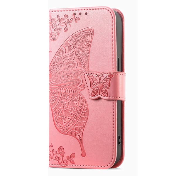 Plånboksfodral för Samsung Galaxy S26 Konstläder med rem - Rosa