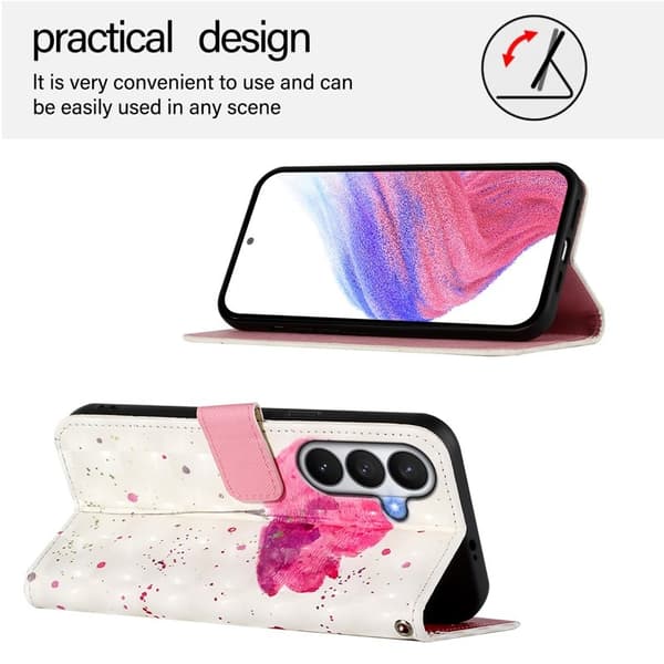 Samsung Galaxy S26 / S26 Pro Plånboksfodral Konstläder Mönster - Blomma
