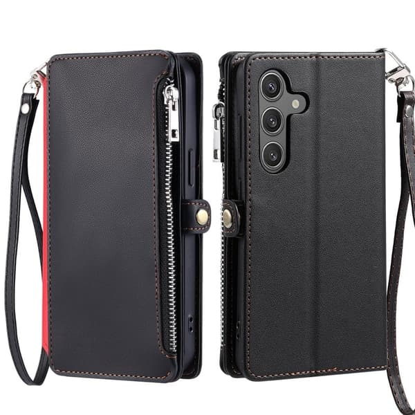 Samsung Galaxy S26 Plånboksfodral TPU + Konstläder - Svart