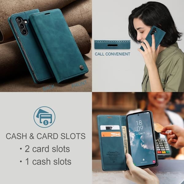 CASEME 013 Mobilskal för Samsung Galaxy A54 5G KonstLäder Blå