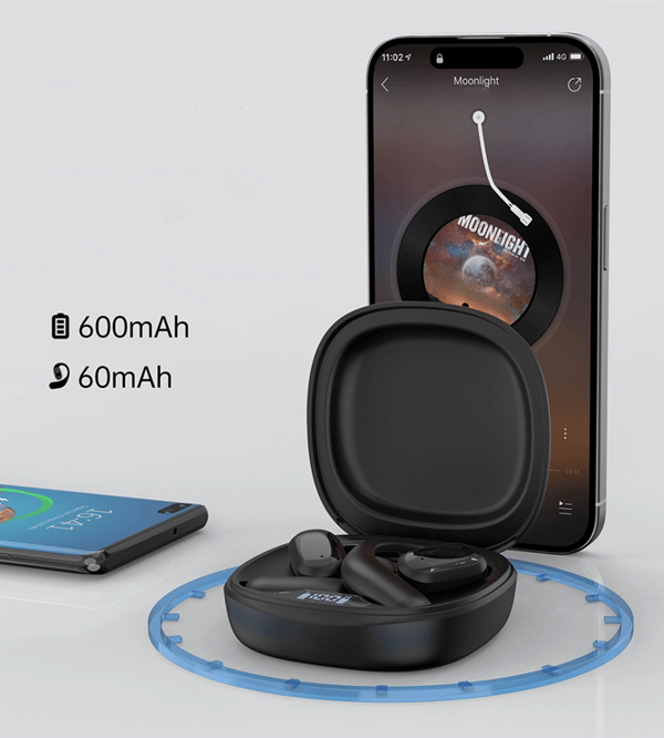 Choetech On-ear Trådløse Øretelefoner TWS OWS - Sort Black