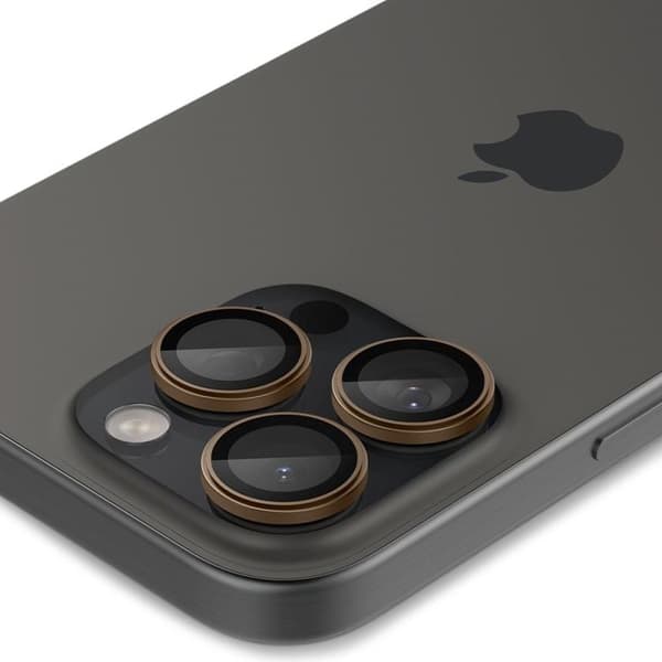 [2-pakke] Spigen iPhone 16 Pro Max/16 Pro objektivdæksel hærdet glas EZ FIT Brun