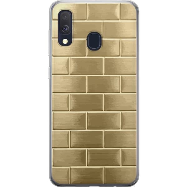 Telefontaske til Samsung Galaxy A40 med gyldne mursten
