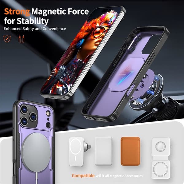 Mobilskal till iPhone 17 Pro MagSafe TPU+PC Kickstand - Lila Lila