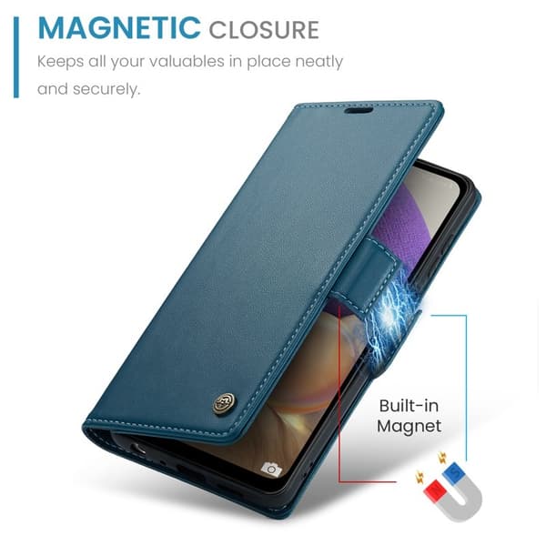 CASEME Plånboksfodral Konstläder för Samsung Galaxy A32/M32 5G - Blå