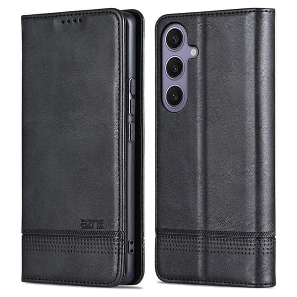 AZNS Samsung Galaxy S25+ Plånboksfodral Konstläder - Svart