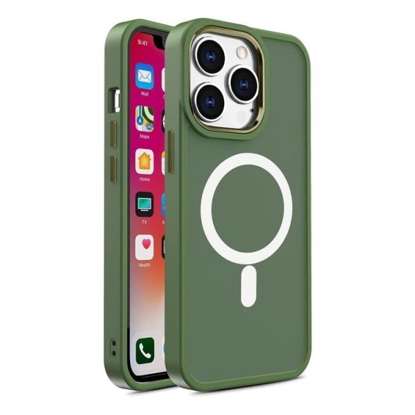 iPhone 15 Mobile Case MagSafe Magneettinen Matta - Vihreä