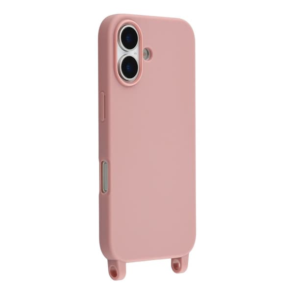 Mobilskal till iPhone 17 TPU Shockproof med Lanyard - Djuprosa Rosa