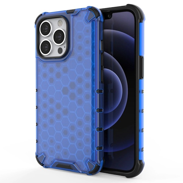 iPhone 13 Pro Mobilskal Honeycomb Armor - Blå