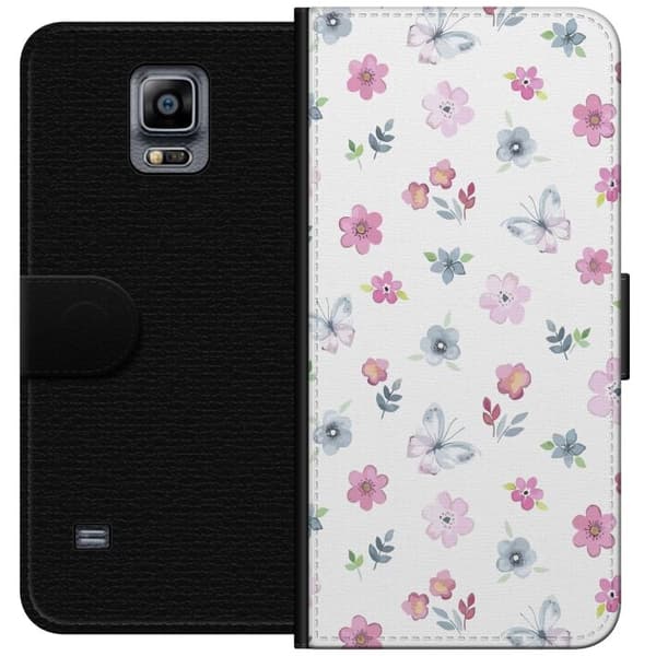 Plånboksfodral till Samsung Galaxy Note 4 med Blommor och fjärillar