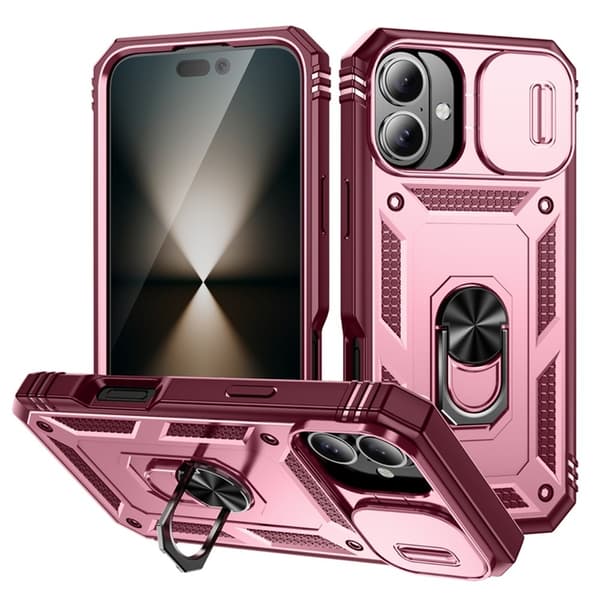 Mobilskal till iPhone 17 Slide Camshield Kickstand - Mörkröd Röd