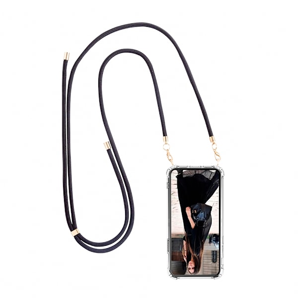 Boom OnePlus 8 mobilhalsband skal - Rope Black Svart