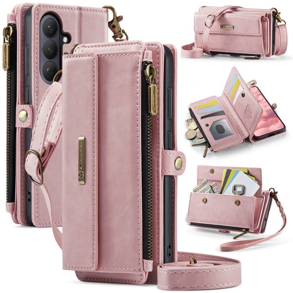 CaseMe Plånboksfodral för Samsung Galaxy S26 Konstläder RFID - Rosa