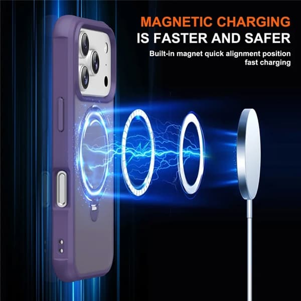 Mobilskal till iPhone 17 Pro MagSafe Kickstand TPU + PC - Lila Lila