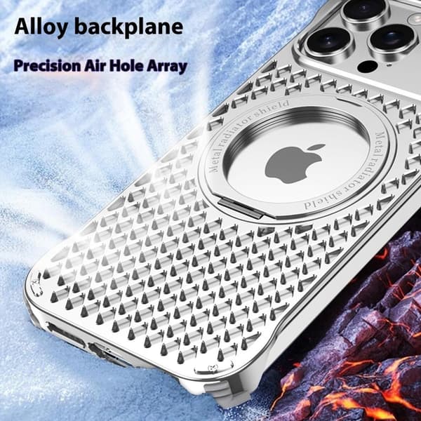 R-JUST RJ64 Mobilskal till iPhone 14 Pro Max Aluminium Silver Cooling