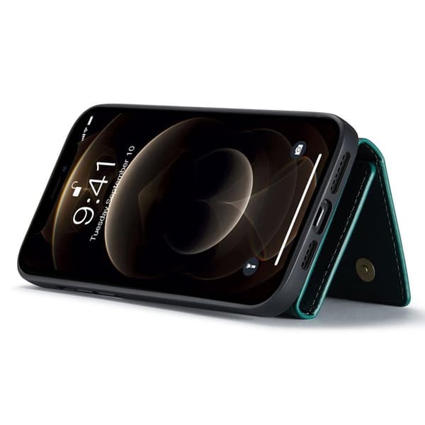 DG.MING M1 Series Mobilskal till iPhone 14 2-i-1 Plånboksfodral Grön