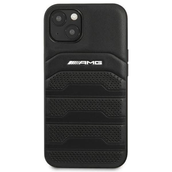AMG iPhone 14 Plus Skal Læder Debossed Lines - Sort Black