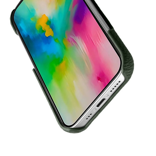 MELKCO Mobilskal till iPhone 16 Pro Max Äkta Läder PC Grön
